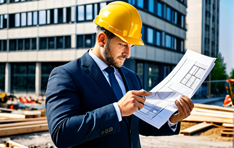 **

"A professional architect in a stylish, fully clothed business casual outfit, reviewing blueprints on a construction site in Berlin. Modern office buildings in the background, construction workers in appropriate attire visible in the distance. Safe for work, appropriate content, professional, perfect anatomy, correct proportions, natural pose, well-formed hands, proper finger count, natural body proportions, high-resolution, realistic, family-friendly."

**