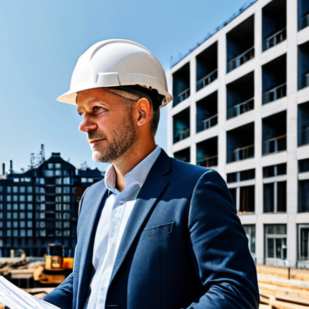 **

"A professional architect, fully clothed in a stylish, modest outfit suitable for a construction site visit (hard hat included), reviewing blueprints on a sunny day in Hamburg's HafenCity. Modern architecture in the background. Safe for work, appropriate content, perfect anatomy, natural proportions, family-friendly, professional photography, high quality."

**