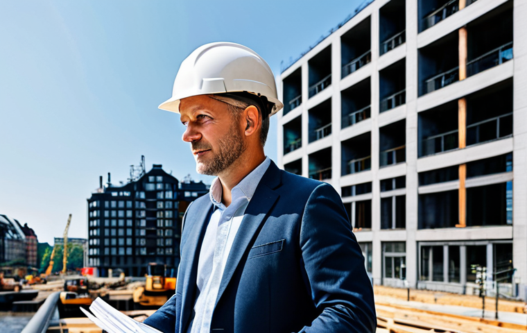 **

"A professional architect, fully clothed in a stylish, modest outfit suitable for a construction site visit (hard hat included), reviewing blueprints on a sunny day in Hamburg's HafenCity. Modern architecture in the background. Safe for work, appropriate content, perfect anatomy, natural proportions, family-friendly, professional photography, high quality."

**
