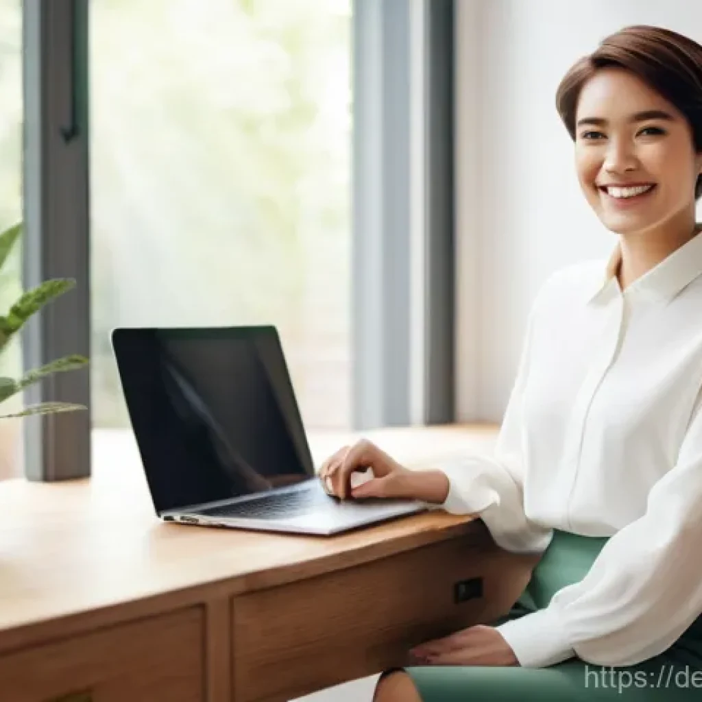 포트폴리오 제작을 위한 웹사이트 빌더 추천 - **Prompt:** A modern, clean, and aesthetically pleasing image of a smiling young adult, gender-neutr...