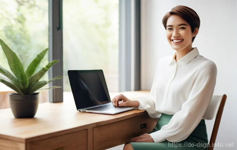 포트폴리오 제작을 위한 웹사이트 빌더 추천 - **Prompt:** A modern, clean, and aesthetically pleasing image of a smiling young adult, gender-neutr...
