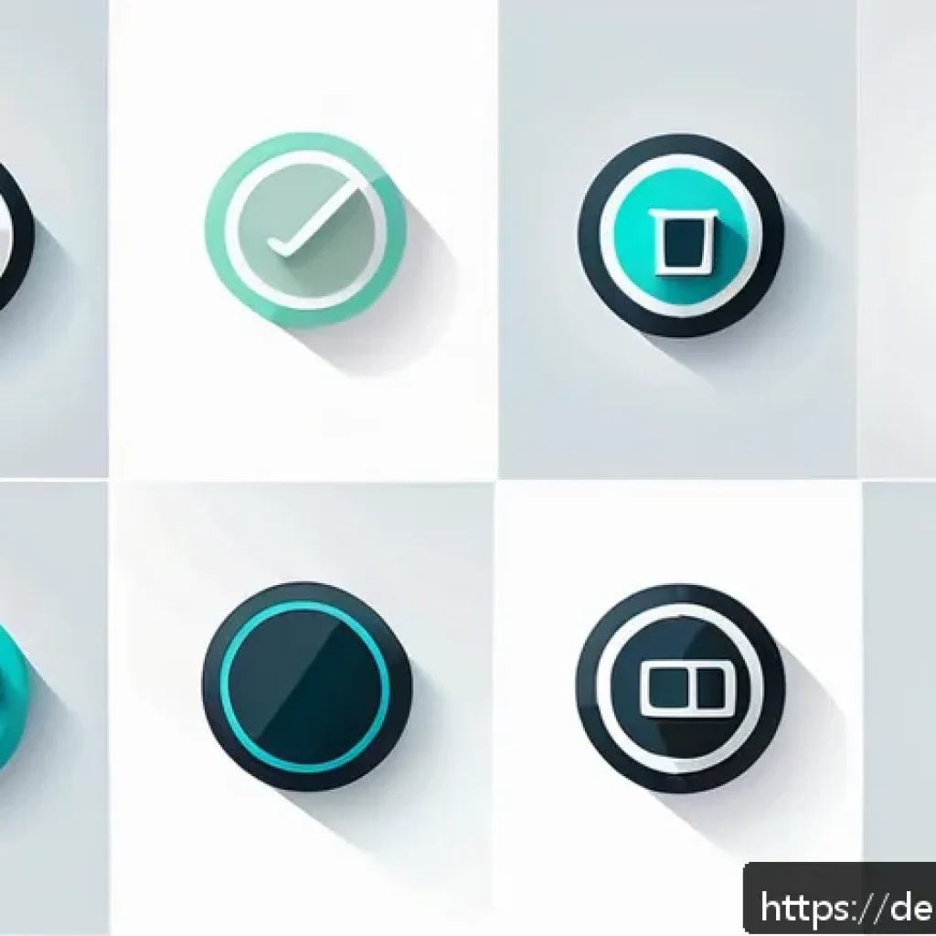 디자인 초보자를 위한 아이콘 제작 방법 - A clean, minimalist icon set featuring simple geometric shapes such as circles, rectangles, and tria...